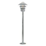 Nordlux Blokhus Sockellampe Stahl und Glas Grau | IP54 - Geeignet für E27