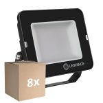 Mehrfachpackung 8x Ledvance LED-Scheinwerfer Compact Schwarz 50W 5000lm 100D - 840 Kaltweiß | IP65 - Symmetrisch 