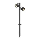 SLV Sitra 360 Erdspießleuchte Aluminium Grau | Außenbeleuchtung - IP44 - Geeignet für 2x GX53 